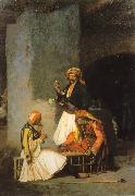 Jean Leon Gerome Arnauts Playing Chess oil painting reproduction